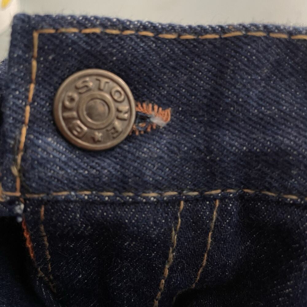 Bigstone Jeans Men 38x79 Indigo Vintage 70s Denim Straight Blue Dark Wash A9011 - Picture 10 of 11